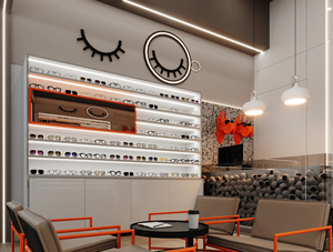 Custom Optical Store Display Furniture Lockable Eyewear Cabinet Glasses Shelf Retail Fixture Turnkey Shopfitting - Product Image 5