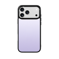 Coque de téléphone AG Feeling Black Edge avec motif à pois violet clair doré pour iPhone 17, 17 Pro Max, 16 Pro, 15 – Coque magnétique