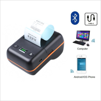 Imprimante thermique portable à grande batterie pour étiquettes et codes-barres de 58 mm