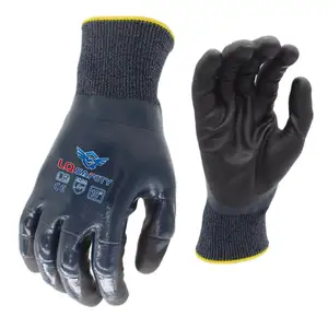 15G Nylon Spadenx Gloves Supplier Micro Foam Dipped Gloves Nylon Nitrile Coated Work Gloves