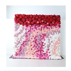 Nieuwste Ontwerp Roos Kunstmatige Voor Decoratie Bruiloft Paneel 3d Bloem Muur