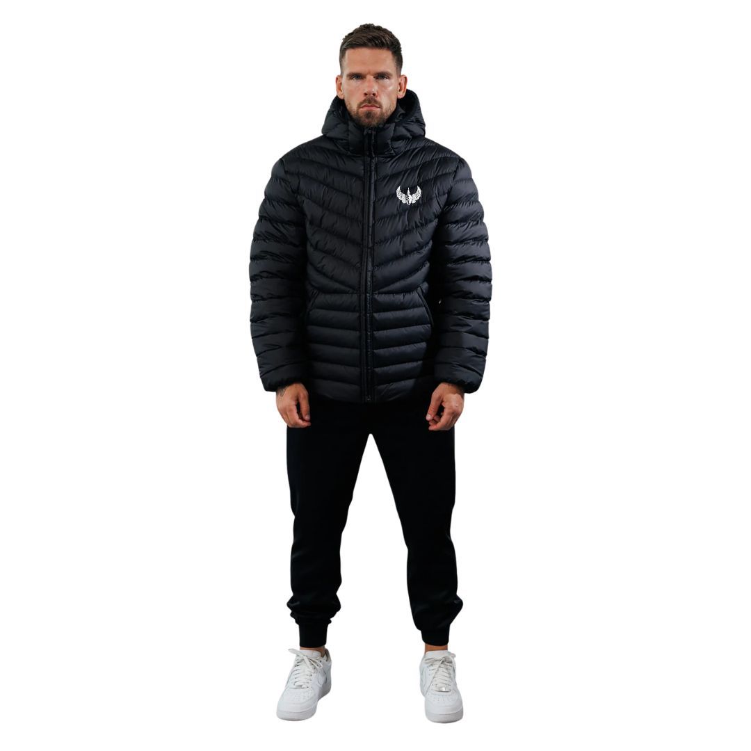 Power Punch Mens Black Lightweight Quilted Puffer Gilet Full Zip Insulated Vest Warm