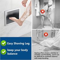 CF Salle De Bains Douche Repose-pieds pour Rasage des Jambes 304 En Acier Inoxydable Repose-pieds Niche De Douche Encastrée Niche Brossée