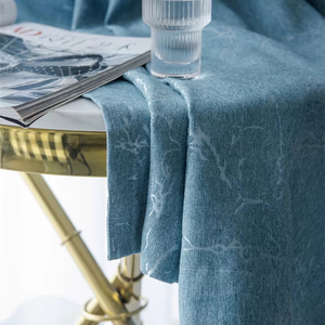 Nhà Máy Bán Buôn Màu Xanh Màn Jacquard Rèm Cửa Cho Phòng Khách Polyester Bắc Âu Hiện Đại Rắn Màu Rèm Vải - Product Image 4