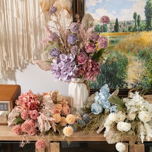 Fleurs artificielles Terashima, bouquet de roses et d'hortensias, décoration de mariage, accessoires de photographie CF01204 - Product Image 4