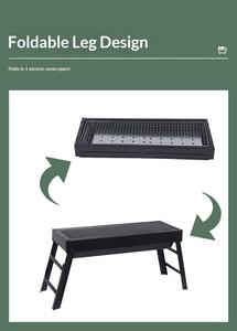 Barbecue portable pour usage domestique, gril à <span class=keywords><strong>charbon</strong></span> avec pieds pliables, facile à transporter - Product Image 4
