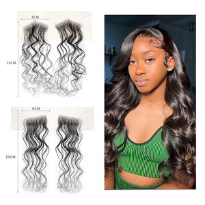 Bandes de <span class=keywords><strong>cheveux</strong></span> <span class=keywords><strong>naturels</strong></span> réutilisables faites à la main avec dentelle invisible et <span class=keywords><strong>cheveux</strong></span> de bébé pour femmes, vente en gros - Product Image 6