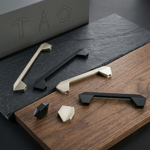Geometric <strong>Diamond</strong> Zinc Alloy <strong>Cabinet</strong> Pull <strong>Knobs</strong> Angular Multi Finishes Modern Furniture Hardware for Kitchen Wardrobe Cupboard - Product Image 3