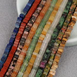 2x4mm Quadratische Rechteckige Lapislazuli-Achat-Amazonit-Steinperlen für DIY-Schmuckherstellung Armband & Halsketten-Zubehör - Product Image 2