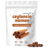 Cápsulas Blandas de Canela de Ceilán de Marca Privada, Suplementos Dietéticos Sin GMO, Sin Gluten, Hechos con Aceite MCT, 300 Cápsulas Blandas