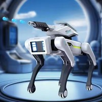 MINT-KI Smarter Laufender Schießender RC-Roboterhund mit Sprachbefehlen App-Fernsteuerung und Folge-mir-Funktion – Lernspielzeug