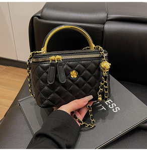 Sac bandoulière vintage imperméable de luxe pour femme <span class=keywords><strong>LY</strong></span>, motif diamant multicolore, chaîne à deux fermetures éclair, logo floral de marque de créateur - Product Image 6