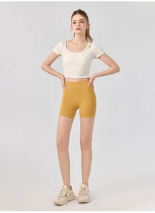 Женские бесшовные шорты для йоги с высокой талией, эффектом обтягивания и подтяжки ягодиц, цельные, без трусиков, спортивные штаны - Product Image 6