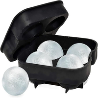 Bac à glaçons rond en silicone de qualité alimentaire pour bar, whisky, boissons, moule à glaçons sphériques avec couvercles