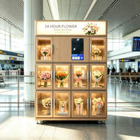 Distributeur automatique intelligent de fleurs réfrigérées avec SDK, retour de monnaie, conforme ADA, vente 24h/24 et 7j/7, pour bouquets de fleurs fraîches