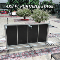 Système de scène modulaire portable 4x8 pieds, 6 pieds de support, plateforme en alliage d'aluminium, certifié TUV, capacité de charge de 1000 kg, installation rapide