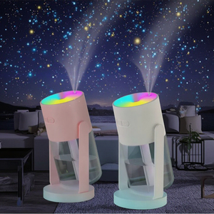 جهاز تنقية الهواء الفاخر المحمول بالموجات فوق الصوتية 7 ألوان LED الإسقاط المرصع بالنقع - Product Image 4