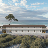 Grand appartement dortoir Panneau sandwich personnalisé Conteneur en acier Bâtiment préfabriqué Maisons en paquet plat Chambres d'hôtel