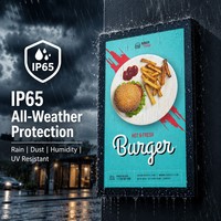 Pantalla Publicitaria para Exteriores de 43 Pulgadas, IP65, Montaje en Pared, Señalización Digital para Exteriores, VESA 400, Pantalla LCD para Señalización Digital