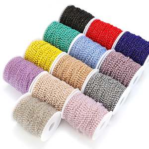Groothandel Roestvrijstalen Vergulde Ronde Kralenketting 3Mm Glazen Kralen Kogelketting Voor Sieraden Ketting Armband Maken - Product Image 1