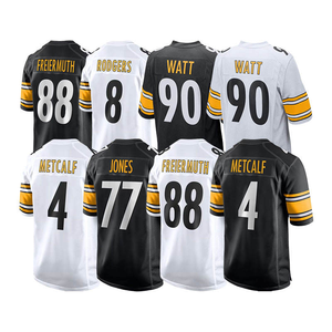 Camisetas de Fútbol Americano Cosidas Nuevas de 2025, Pittsburgh 8 Rodgers 90 Watt 88 Freiermuth 5 Ramsey, Camiseta Personalizada del Equipo - Product Image 1