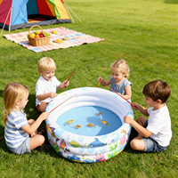 Pursuefree Ocean World 3-Ring Aufblasbarer Kinderpool Tragbares PVC Aufblasbares Spielpool Mehrzweck Wasser- und Sandspielzeug-Pool