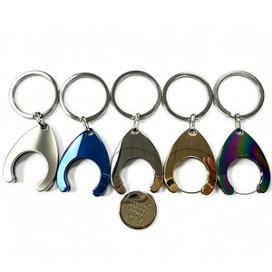 Custom Zinc Alloy Round Epoxy Branded Trolley Coin Keyring Set With Token - Product Image 3