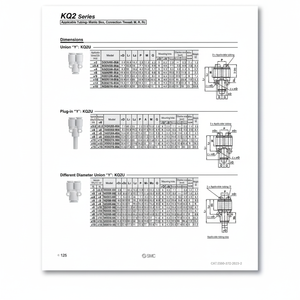 นิวเมติกส์แบบสัมผัสเดียว KQ2U08-99A ชิ้นส่วนนิวเมติก SMC - Product Image 1
