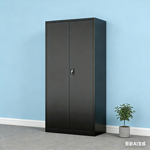 Armoire de classement de bureau en métal avec serrure sécurisée et 4 étagères réglables - Product Image 1