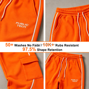 Pantalones de chándal cargo personalizados para hombre con bordado plano, de algodón 100% de alto gramaje, estilo acampanado apilado, servicio de cadena de suministro de ropa OEM - Product Image 2