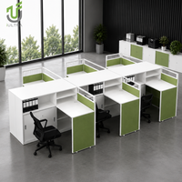 Poste de travail modulaire en forme de L, écologique et moderne, pour employés, avec armoire de rangement intégrée et garantie de 10 ans