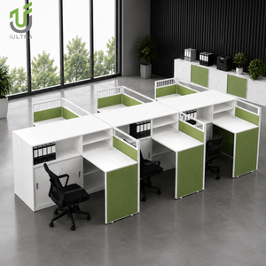 Poste de travail de <span class=keywords><strong>bureau</strong></span> en forme de L moderne avec armoire de rangement intégrée - Product Image 3
