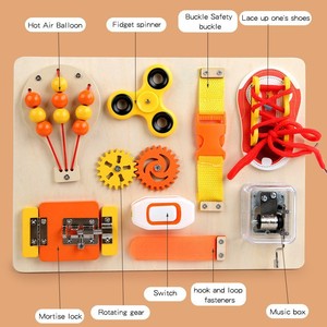 JXD Tablero de Actividades Sensoriales para Niños de <span class=keywords><strong>5</strong></span> a 7 <span class=keywords><strong>Años</strong></span>, Juguete Educativo de Madera para el Aprendizaje de la Vida, Explosiones Transfronterizas de Aprendizaje - Product Image 2