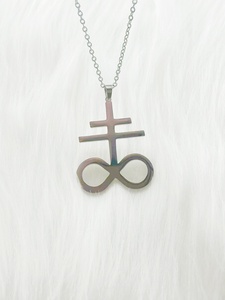 Pendentif religieux du Diable, grand talisman, symbole de Satan, emblème, croix de Leviathan, symbole satanique, collier amulette en acier inoxydable - Product Image 3