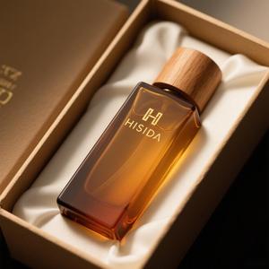 Luxury Empty Blue Square Glass Perfume Spray Bottle 35ml 50ml 100ml Black Cap Perfume Bottle with <b>Box</b> Packaging - Product Image 2