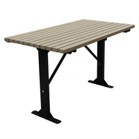 Grand ensemble table de pique-nique et banc en bois wpc pour extérieur public commercial restaurant école table à manger extérieure avec chaise