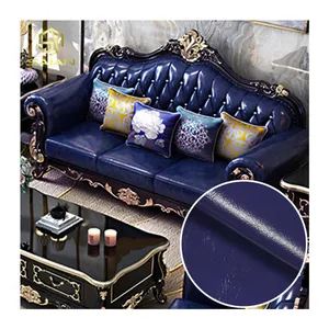 Nostalgic Bright Oil Wax Leather PVC Synthetic Leather Fabric Sofa Upholstery Fabrics For Sofas and Furniture