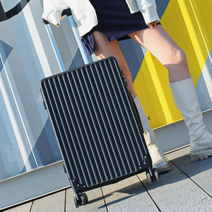 Valise trolley innovante à ouverture rabattable, unisexe, couleur unie, roues pivotantes à 360 degrés avec fermeture éclair à verrouillage K08 - Product Image 2