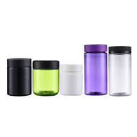 2025 nouveau 60-450ml PET noir sport Nutrition protéine poudre pot en plastique poudre bouteille pour supplément Capsule pilule bonbons avec couvercle