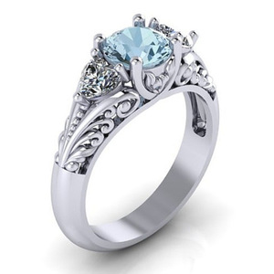 Anello di Moda con Pietra Blu, Design Minimalista ed Elegante, Gioiello da Donna per Uso Quotidiano, Anello Statement - Product Image 1