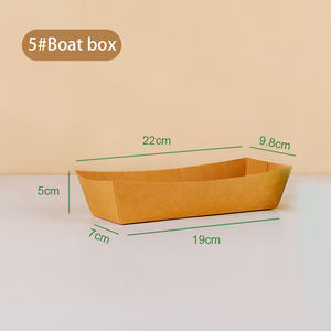 Descartável personalizado Logo Takeout Paper Bowl Piquenique Camping Batatas fritas Snack Sobremesas Bandeja Placa Embalagem Kraft Boat Box - Product Image 1