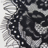 Bande de dentelle pour cils 10 cm, douce, noire et blanche, tricotée, motif floral français, dentelle Chantilly pour vêtements de nuit, lingerie, sous-vêtements, robes