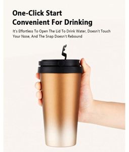 Bouteille isotherme en acier inoxydable personnalisable avec logo – Tasse à café, gourde, bouteille d'eau – Garde au chaud - Product Image 6