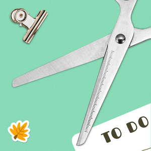 All Steel Office Scissors Green Straight Head Stainless Steel Multi Purpose Paper Fabric Cutting Home Use - Product Image 3