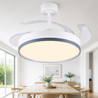 Ventilateur de plafond moderne Orient de 42 pouces avec lumière, moteur électrique DC, télécommande, 220-240V, ventilateur de plafond LED pour chambre à coucher