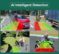 Alarme radar d'angle mort intelligente IA, moniteur de voiture 7 pouces, enregistreur DVR 4 canaux à écran partagé pour camion, bus, camping-car, fourgonnette, remorque, caméra IR