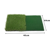 Tapis d'entraînement de golf vert pour swing et chipping avec base en EVA, surface de frappe double herbe 40x64cm personnalisable