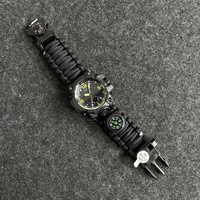 Jam Tangan Pria Mewah Olahraga Luar Ruangan Survival Layar Ganda Analog Digital Multi-Fungsi Taktis Paket Hadiah Lima Buah