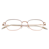 Monturas de Gafas Ópticas Geométricas Modernas de Titanio IP en Dos Tonos, Oro Rosa Brillante, para Mujer, OEM ODM