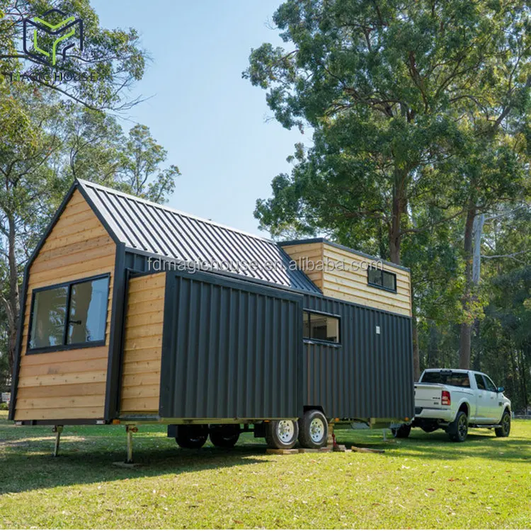 Magic House tiny homes on wheels 2 bedrooms tiny house trailer 28 ft tiny homes modern